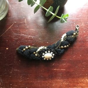 Thread, Chain and Beads Braided Bracelet